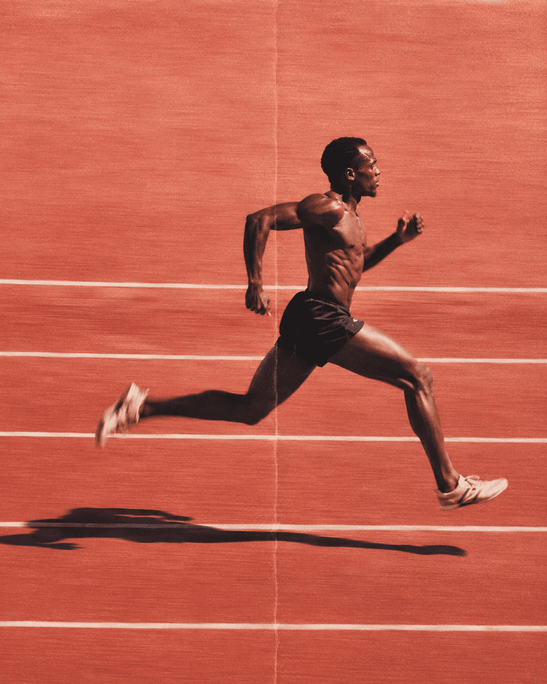 Runner on a red track for fast qualifier contexts